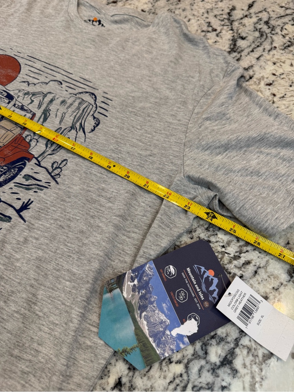 Mountain & Isles Desert Jeep Graphic Tee | Gray XL Western Boho - Picture 6 of 10
